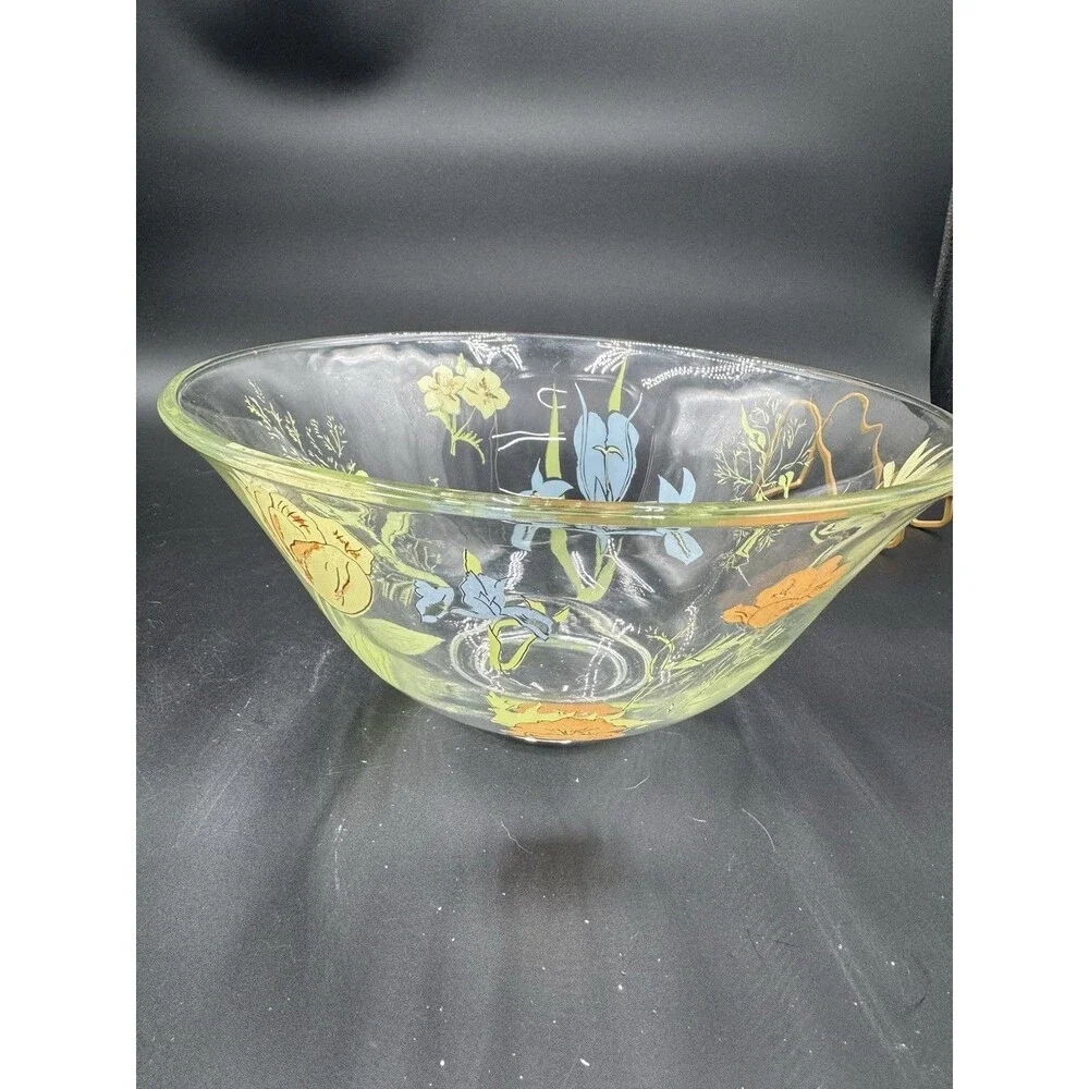 7 Piece Dorthy Thorpe Hand Painted California Wildflowers Large Salad Bowl Set